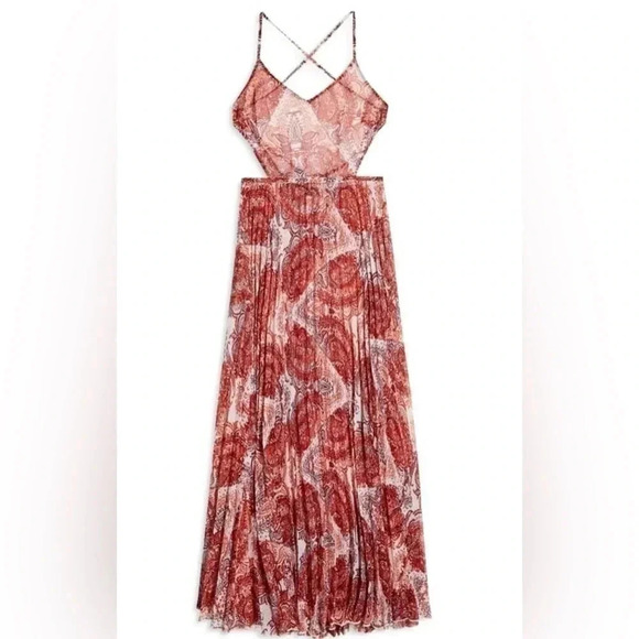NWT Topshop Womens Paisley Print Cover-Up Chiffon Maxi Dress Size Small - Picture 13 of 13